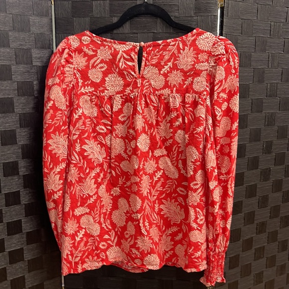 UNIVERSAL THREAD Floral Bohemian Tunic Top - Large (orange & white) - Picture 2 of 6